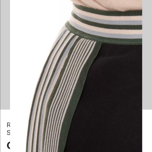 MSGM- Asymmetric Pleat Stripe Cotton Knit Skirt - Picture 11 of 13